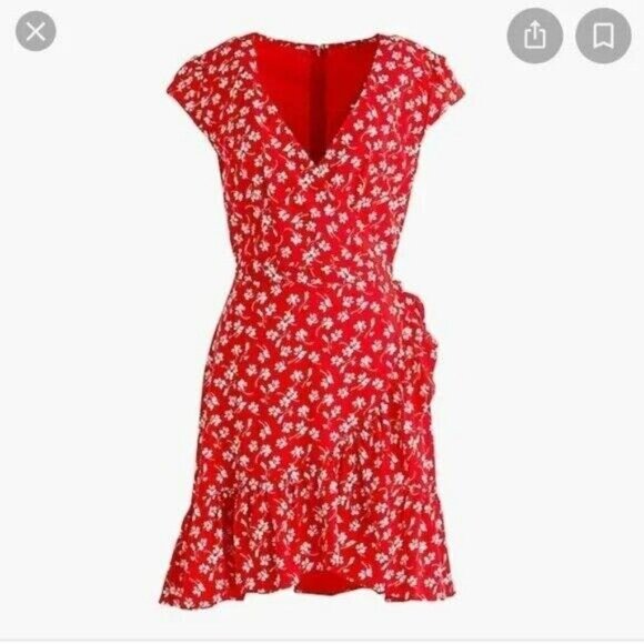 J.crew Mercantile Floral Faux-Wrap Mini Dress - Size 6 - Picture 10 of 10